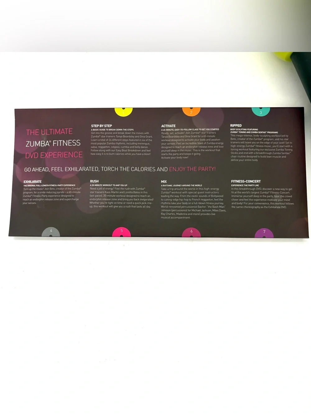 Zumba Fitness Exhilarate Body Shaping System w/ 7 Dvd Set & Toning Sticks - Picture 10 of 12
